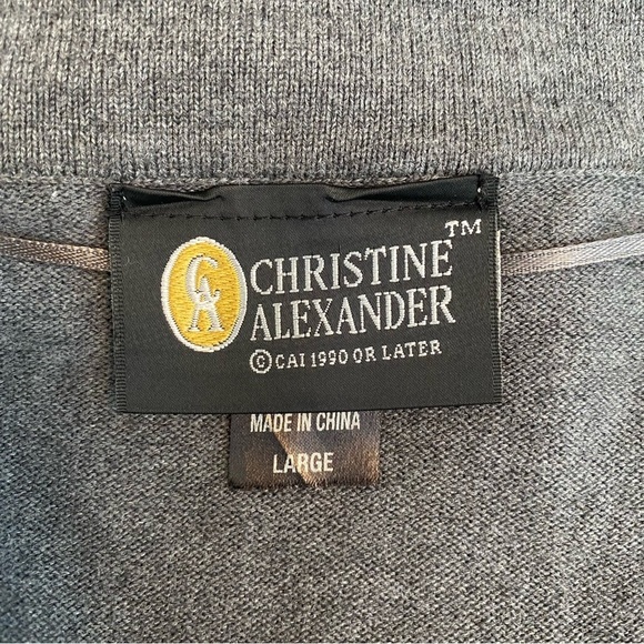Christine Alexander Grey Embellished Cardigan Sweater - Picture 9 of 10